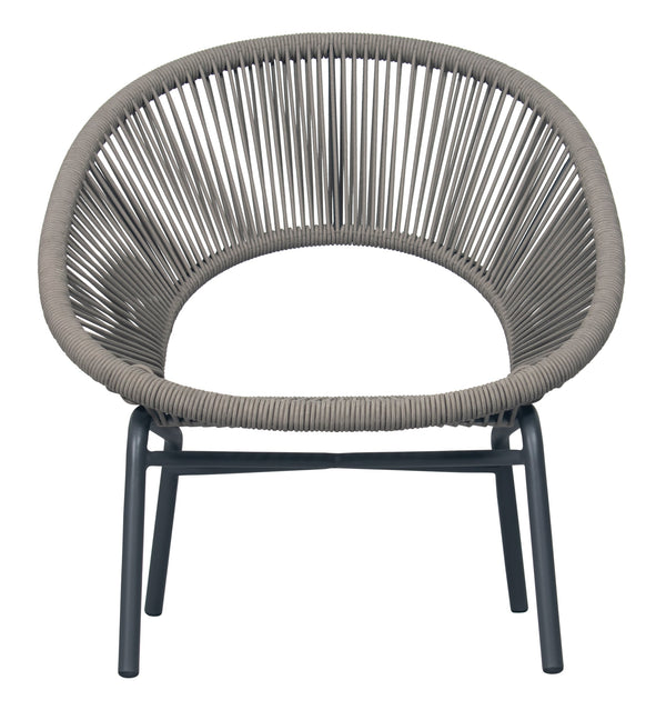 Ionian Lounge Chair - Dark Gray Outdoor Accent Chair-Outdoor Lounge Chairs-Seasonal Living-LOOMLAN