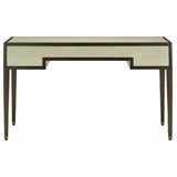 Ivory Dark Walnut Brass Clear Evie Shagreen Desk Home Office Desks LOOMLAN By Currey & Co