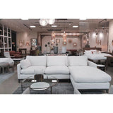 Ivory L-Shaped Loose Back Oxford Right Sectional Sofa Travertine Cream Sectionals LOOMLAN By LHIMPORTS