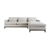 Ivory L-Shaped Loose Back Oxford Right Sectional Sofa Travertine Cream Sectionals LOOMLAN By LHIMPORTS