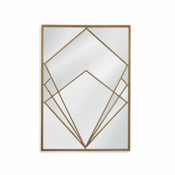 Jase 28" Rectangle Gold Wall Mirror Wall Mirrors LOOMLAN By Bassett Mirror
