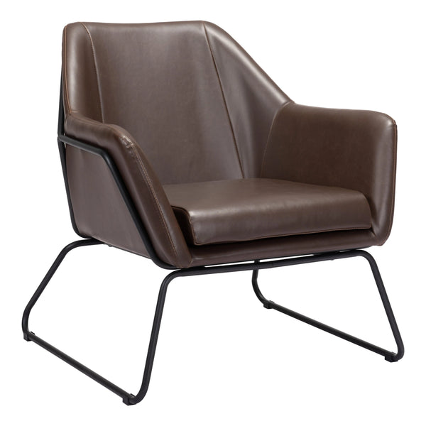 Jose Accent Chair Brown Club Chairs LOOMLAN By Zuo Modern
