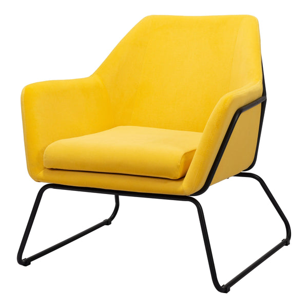 Jose Accent Chair Yellow Club Chairs LOOMLAN By Zuo Modern