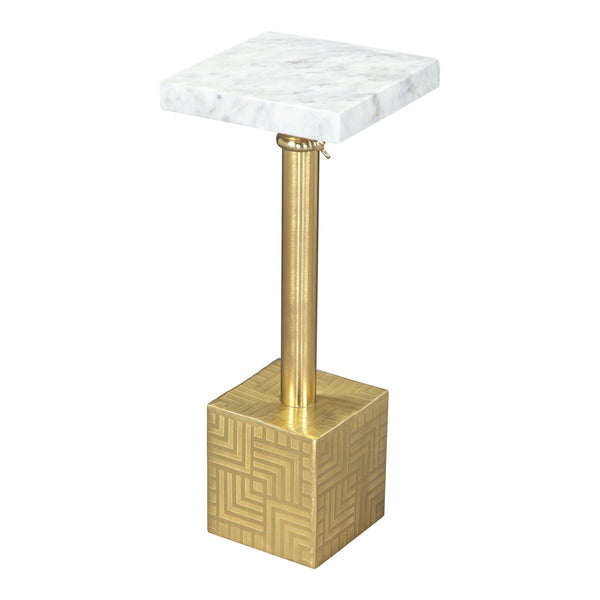 Josef Side Table White & Gold Side Tables LOOMLAN By Zuo Modern