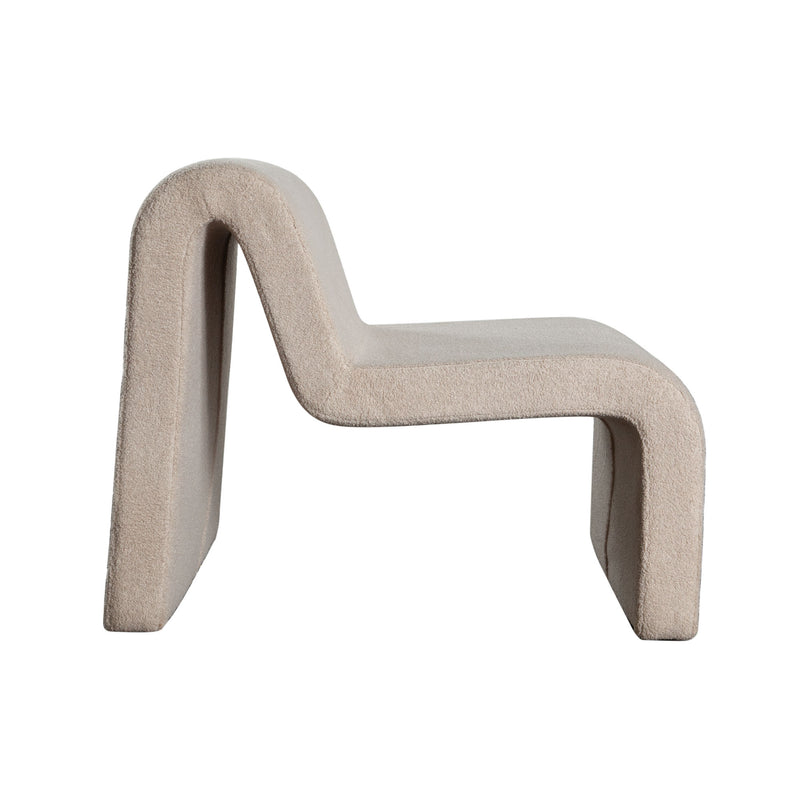 Lana Camel Looped Shearling Fabric Armless Accent Chair