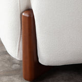 Link Elite Ivory Fabric and Wood Sofa