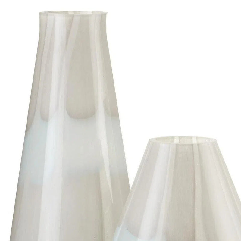 Light Gray White Floating Cloud Vase Set of 3 Vases & Jars LOOMLAN By Currey & Co