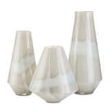 Light Gray White Floating Cloud Vase Set of 3 Vases & Jars LOOMLAN By Currey & Co