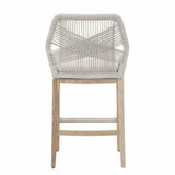Loom Outdoor Rope Barstool Taupe Rope Teak Wood Outdoor Bar Stools LOOMLAN By Essentials For Living