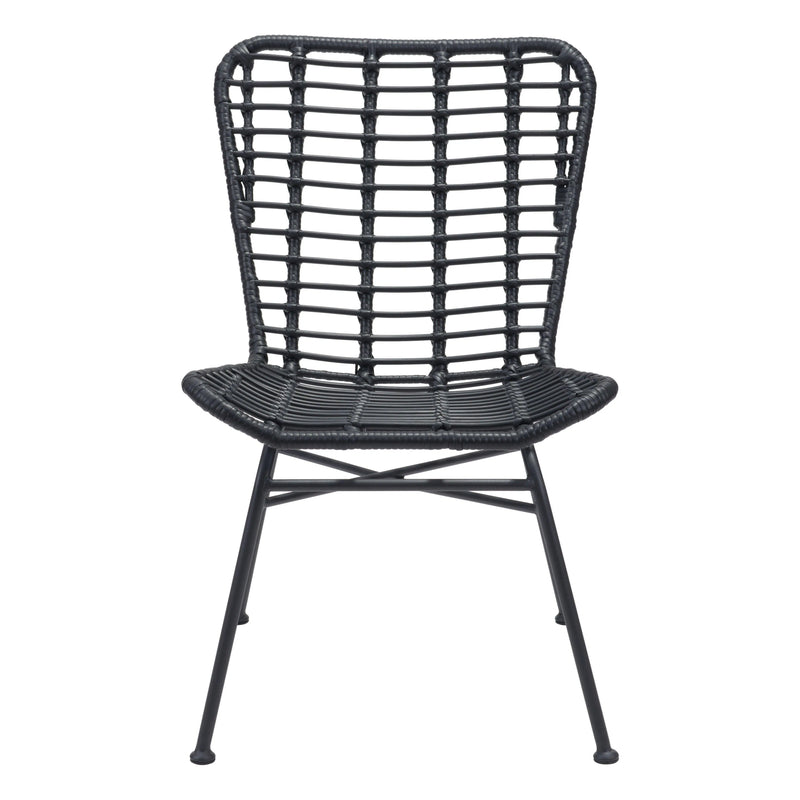 Lorena Dining Chair (Set of 2) Black Outdoor Dining Chairs LOOMLAN By Zuo Modern