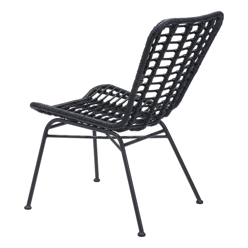 Lorena Dining Chair (Set of 2) Black Outdoor Dining Chairs LOOMLAN By Zuo Modern