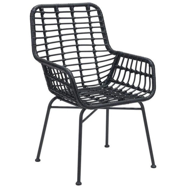 Lyon Dining Chair (Set of 2) Black Outdoor Dining Chairs LOOMLAN By Zuo Modern