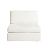 Muse Mist White Performance Fabric Armless Chair