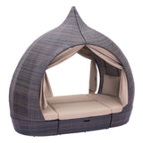 Majorca Daybed Brown & Beige Outdoor Cabanas & Loungers LOOMLAN By Zuo Modern