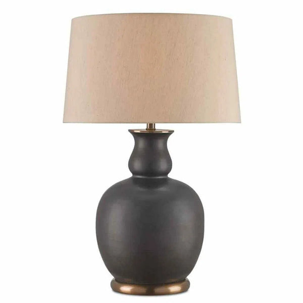 Matte Black Antique Brass Ultimo Table Lamp Table Lamps LOOMLAN By Currey & Co
