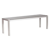 Metropolitan Double Bench Brushed Aluminum Outdoor Benches LOOMLAN By Zuo Modern