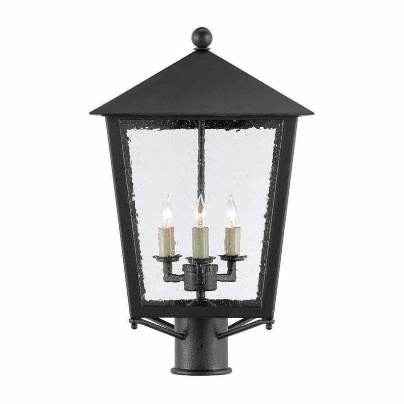 Midnight Bening Small Post Light Outdoor Lighting LOOMLAN By Currey & Co