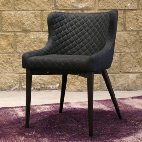Mila Dining Chair Dark Grey 2PC Set Upholstered Seat Full Back Dining Chairs LOOMLAN By LHIMPORTS