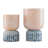 Milk White Pink Blue Palazzo Milky Glass Vases Set of 2 Vases & Jars LOOMLAN By Currey & Co