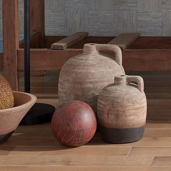 Natural Black Terre d'Argile Medium Vase Vases & Jars LOOMLAN By Currey & Co