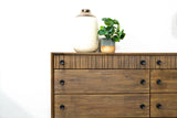 Natural Brown Solid Wood Frame West 6 Drawer Dresser Dressers LOOMLAN By LHIMPORTS