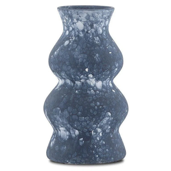 Navy White Phonecian Blue Large Vase Vases & Jars LOOMLAN By Currey & Co