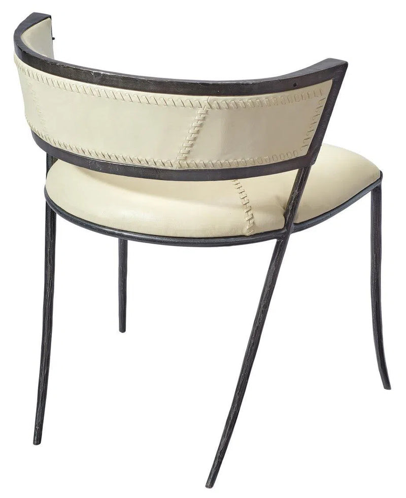 Nevado Off White Leather Dining Chair Full Grain Leather Dining Chairs LOOMLAN By Jamie Young