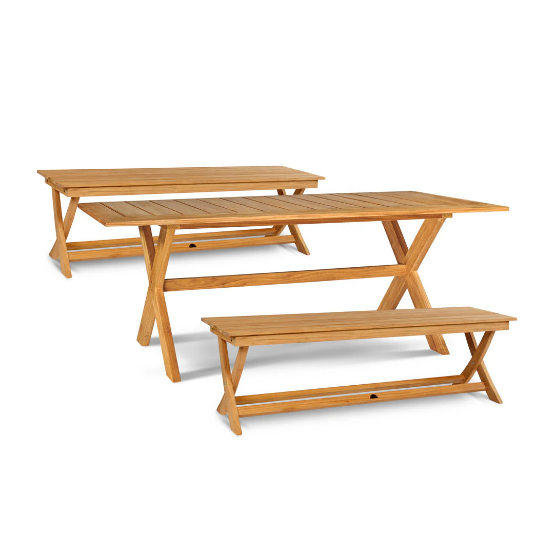 Teak Outdoor Dining Set for 8 | LOOMLAN