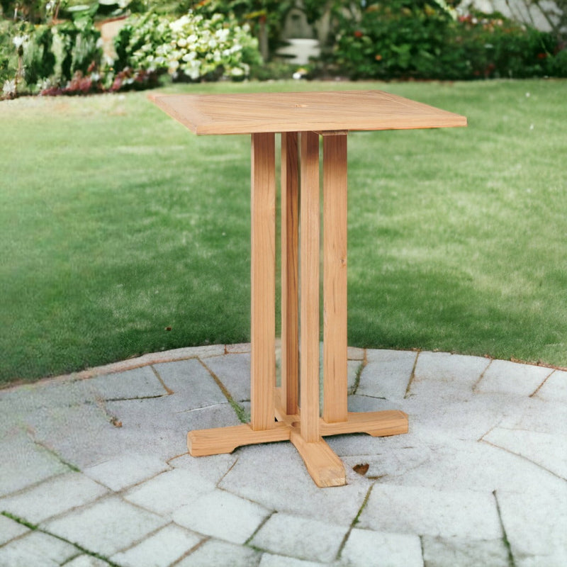Oasis Square Teak Outdoor Bar Table-Outdoor Bistro Tables-HiTeak-LOOMLAN
