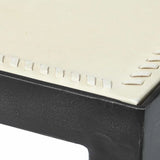 Off White Full Grain Leather Mid Century Side Table Nevado Side Tables LOOMLAN By Jamie Young
