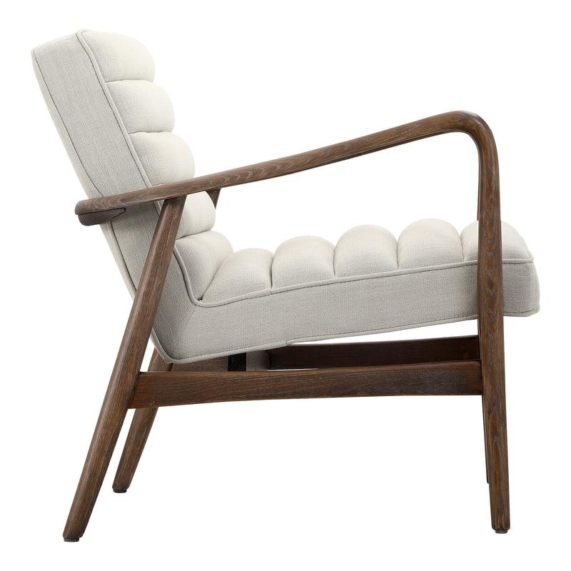 Anderson Cotton and Ash Wood Beige Armchair