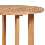 Palm Round Teak Outdoor Bar Height Bistro Table with Umbrella Hole-Outdoor Bistro Tables-HiTeak-LOOMLAN