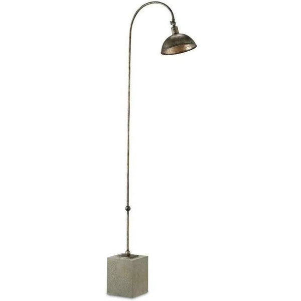 Pyrite Bronze Polished Concrete Finstock Floor Lamp Floor Lamps LOOMLAN By Currey & Co