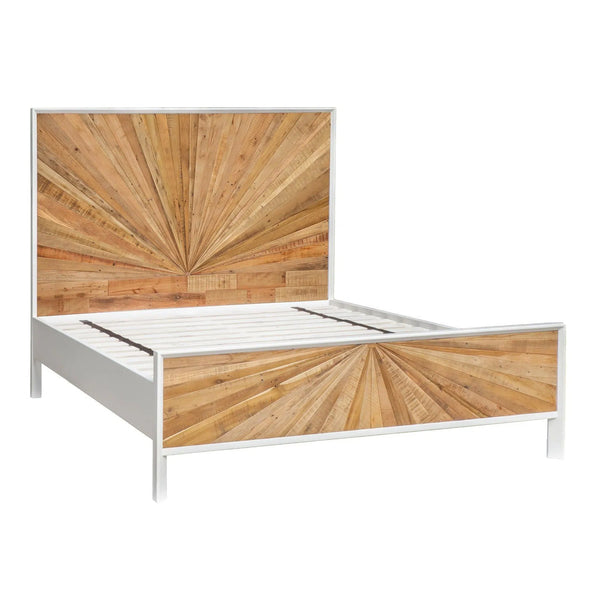 Reclaimed Oak Wood Frame Panel King Size Bed Casablanca Beds LOOMLAN By LHIMPORTS