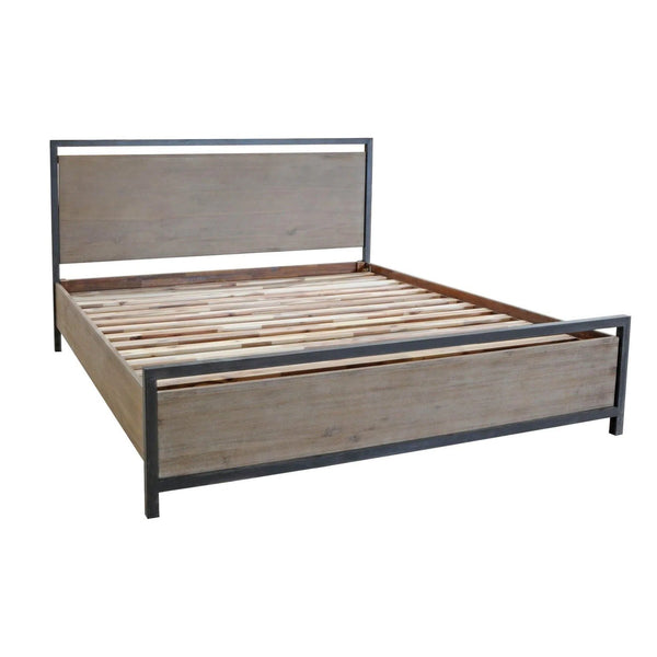 Reclaimed Solid Wood Frame Platform Queen Size Bed Irondale Beds LOOMLAN By LHIMPORTS