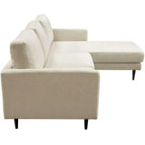 Reversible Chaise Sectional in Cream Fabric Sectionals LOOMLAN By Diamond Sofa