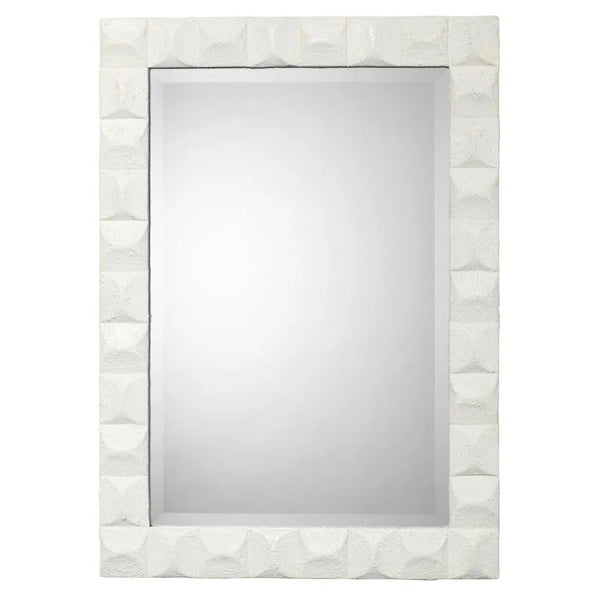 Reversible Position White Polyresin Astor Wall Mirror Wall Mirrors LOOMLAN By Jamie Young