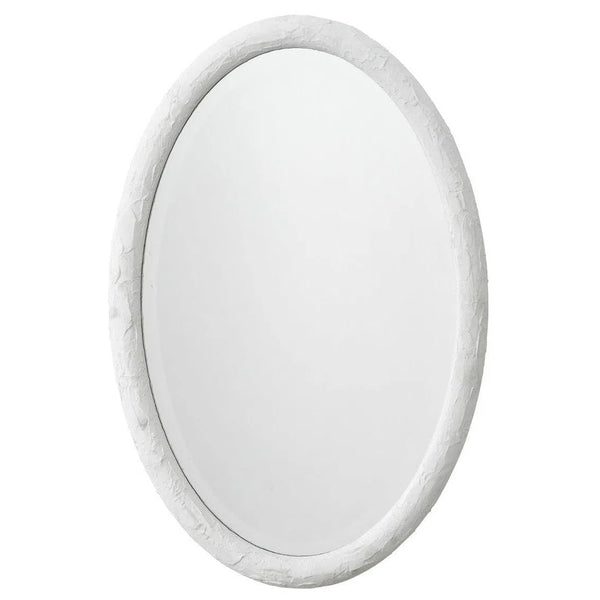 Reversible Position White Polyresin Ovation Oval Wall Mirror Wall Mirrors LOOMLAN By Jamie Young