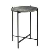 Round Black Marble Top Mid Century Modern Side Table Side Tables LOOMLAN By Jamie Young