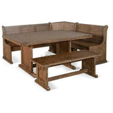 Rustic Breakfast Dining Nook Set With Corner and Side Benches Dining Table Sets LOOMLAN By Sunny D