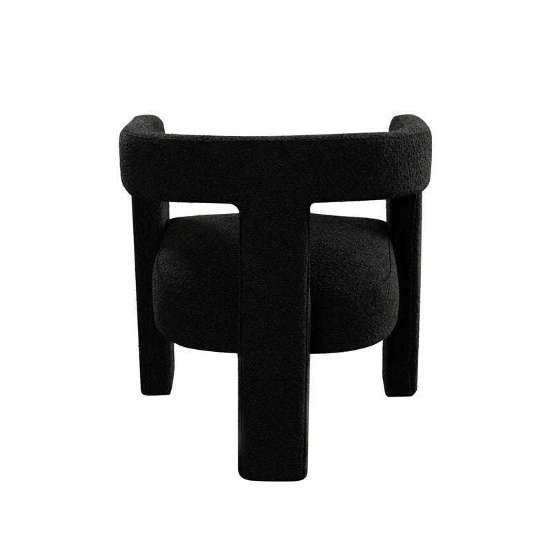 Scout Black Boucle Fabric Dining/Accent Arm Chair
