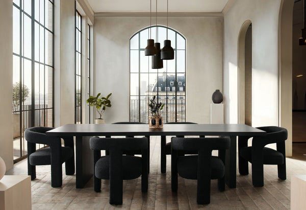 110" Sonoma Wood Black Rectangular Dining Table