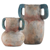 Sand Teal Red Arcadia Vase Set of 2 Vases & Jars LOOMLAN By Currey & Co