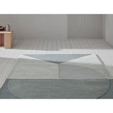 Satomi Aqua Blue Geometric Handmade Wool Rug By Linie Design Area Rugs LOOMLAN By Linie Rugs