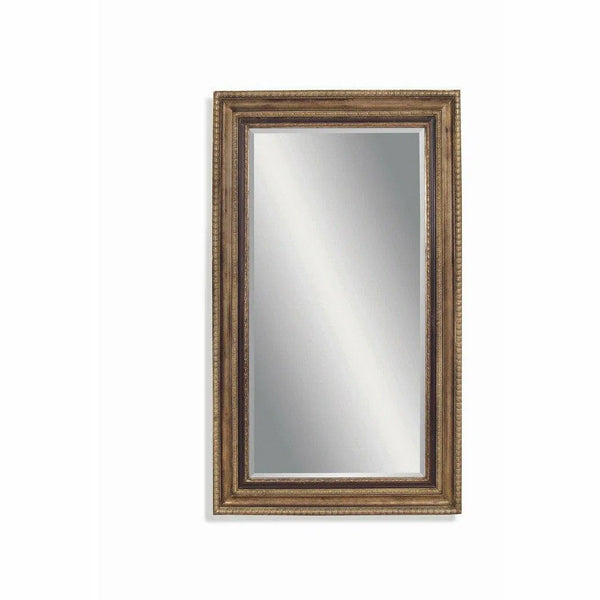 Sergio Leaner 85" Rectangle Antique Gold Floor Mirror Floor Mirrors LOOMLAN By Bassett Mirror