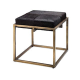 Shelby Brown Cowhide Art Deco Stool Without Back Dining Chairs LOOMLAN By Jamie Young