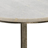 Silver Mid-Century Modern Left Bank Marble Table Side Tables LOOMLAN By Jamie Young