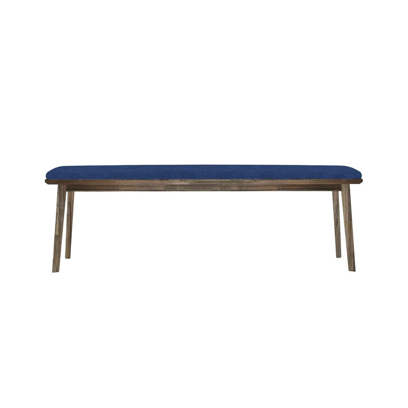 Solid Wood Sandblasted Distress Dining Bench West Bench 59" Dining Benches LOOMLAN By LHIMPORTS