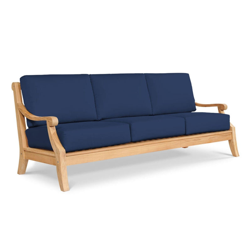 Sonoma Teak Deep Seating Outdoor Sofa with Sunbrella Cushions-Outdoor Sofas & Loveseats-HiTeak-Navy-LOOMLAN