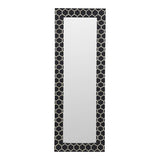Sosa Art Deco Bone Inlay Mosaic Black Floor Mirror-Floor Mirrors-Moe's Home-LOOMLAN
